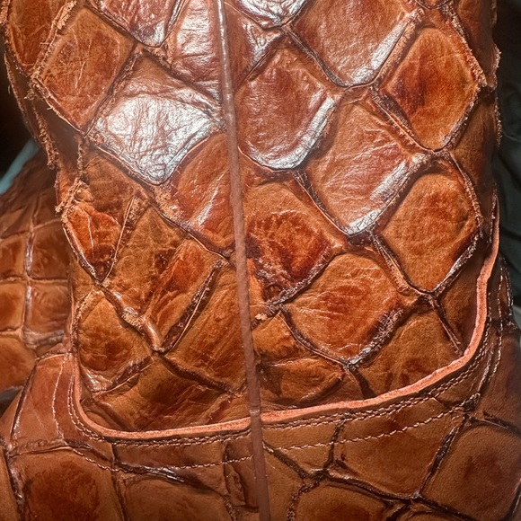 Nocona Bessie Full Pirarucu Print Cowboy boots size 9 - Picture 7 of 8